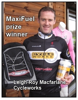 Maxifuel prize winner  Leigh-Roy Macfarlane (Cycleworks)