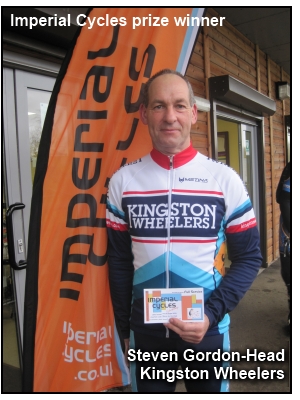 Steven Gordon-Head (Kingston Wheelers) wins the Imperial Cycles random prize