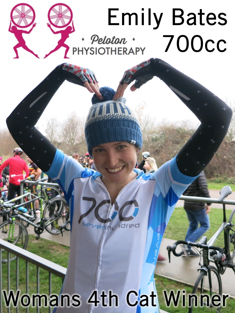 Emily Bates (700CC) wins Womans 4th Cat - 1hr Physio (or sports massage) session with Peloton Physio