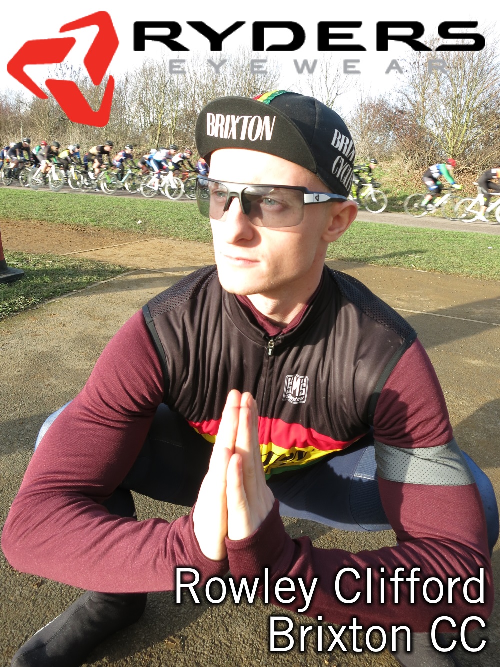 Rowley Clifford (Brixton CC) wears Sevenths Ryders Eyewear now he's become a 3rd Cat