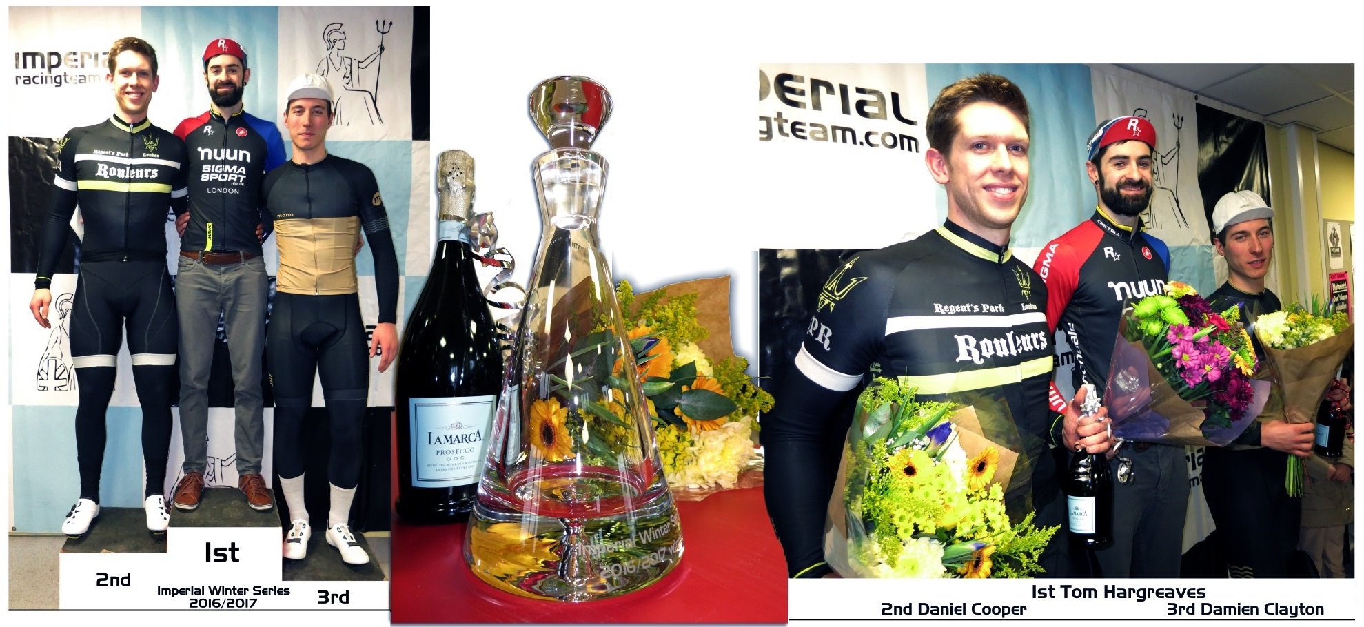 Imperial Winter Series 2016/17  1st Tom Hargreaves (Nuun-Sigma Sport) 2nd Daniel Cooper (Regents Park Rouleurs)3rd Damien Clayton (Mono CC) 